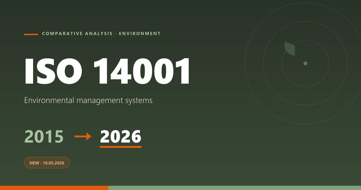 ISO 14001 — comparative analysis 2015 versus 2026 edition